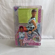 Barbie Ken Doll #196 Articulated Brown Hair Green Eyes Wheelchair HJT59 NEW READ