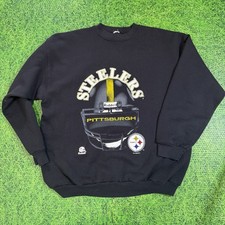 Vintage Pittsburgh Steelers sweatshirt mens extra large black yellow Riddell 90s