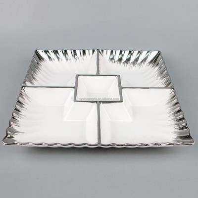 Fruit Tray 5 Compartment Multi-grid Snack Plate Dried Fruit Dish Divided