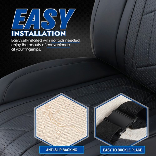 Juego de fundas de asiento de primera fila negra de cuero para auto SUV camioneta serie Touring - Imagen 6 de 8