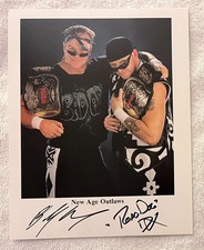 NEW AGE OUTLAWS ROAD DOGG JESSE JAMES & BILLY GUNN AUTOGRAPHED WRESTLING PHOTO