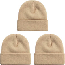 3 Packs Unisex Beanie Hats for Men Women Winter Knit Beanies