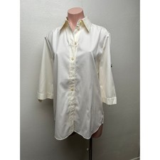 NWT Givenchy Shirt Cream Mens US L Roll Tab Sleeves