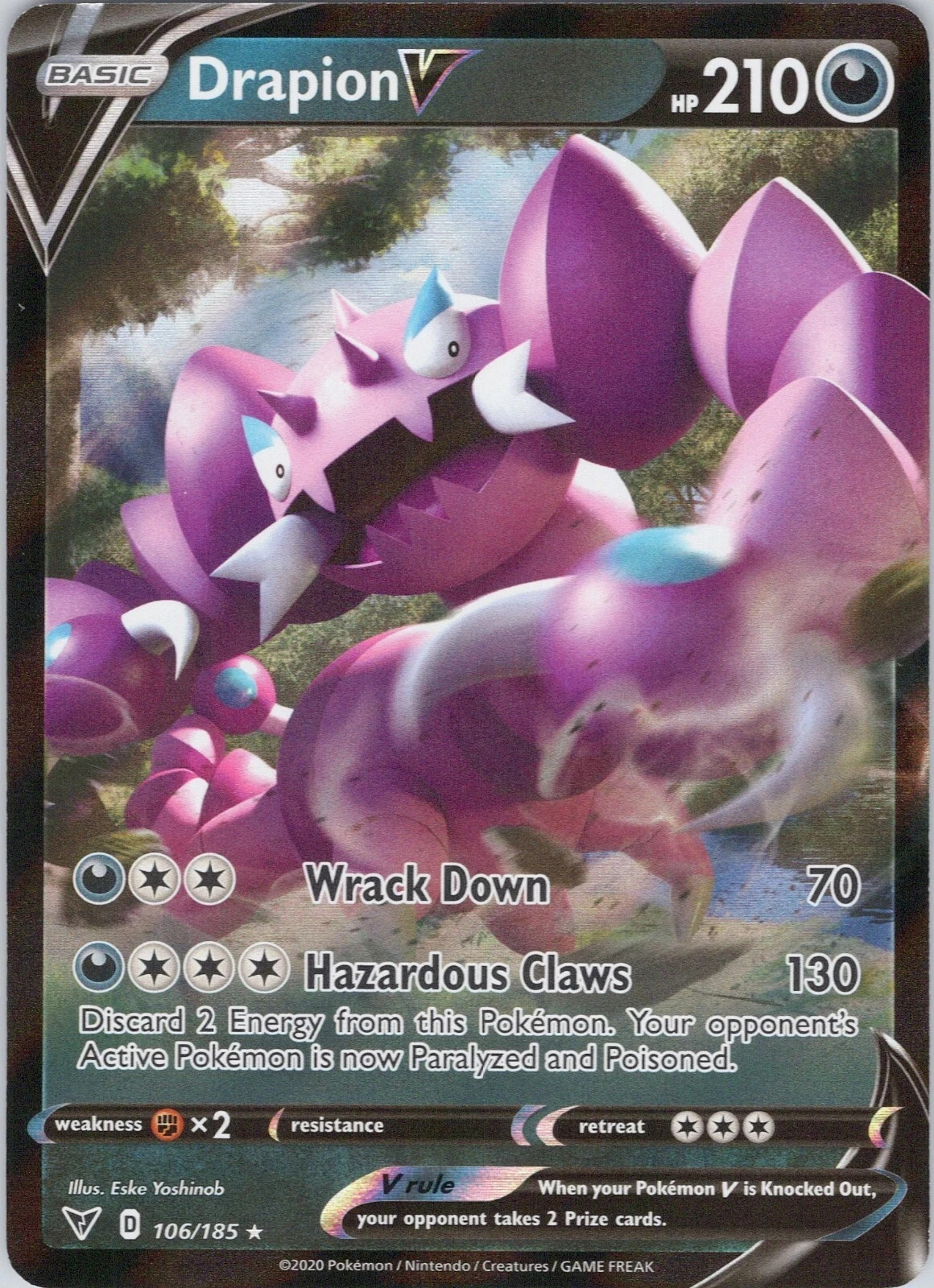 Drapion V NM (#6) #106 SWSH04 Vivid Voltage Pokemon NM