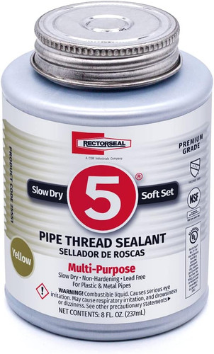 Pipe Thread Sealant Lubricates Protects Threads Soft Setting Slow Drying 8 oz