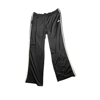 Adidas Mens 2XL Black 3-Stripe Track Pants Essentials BK7402 Straight Leg