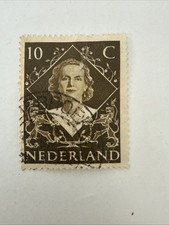 Netherlands USED, Vintage - 1948 10c Queen Juliana Stamp