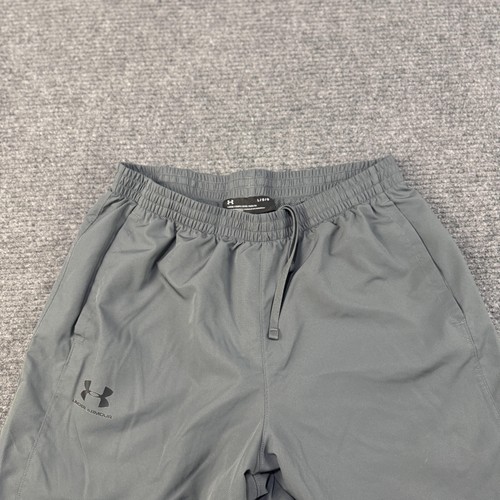 Pantalones Under Armour Para Hombre Grandes Gris Negro Calentamiento de Pista Calce Suelto Forrados de Malla - Imagen 6 de 11