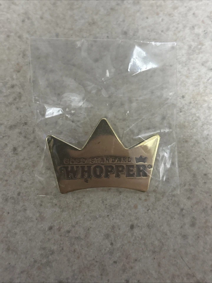 Burger King Gold Standard Whopper Pin Still In The Package Never Opened Vintage - Image 2 of 2