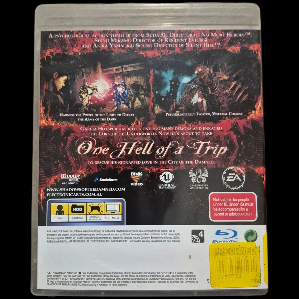 Shadows of the Damned (PS3 Playstation 3 Game) PAL W/ Manual + FREE POSTAGE - Image 2 of 4