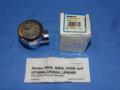 WATTS 1/2'' 288A Anti-Siphon Vacuum Breaker Satin Chrome, Brass Body NOS 59-49-SA