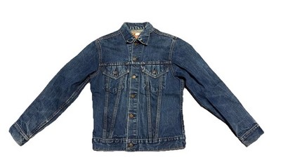 Vintage Levi s Big E Denim Blue Jean Jacket Trucker Indigo Fades Size 36 USA 60s