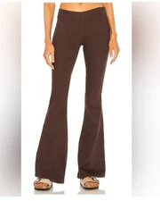 Free People Jeans Women 30 Brown Flare High Rise Stretch Denim Pull On Y2K Look