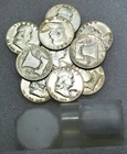 1949-1954-D Franklin Silver Half Dollar 1/2 Roll 10 coins in tube #K463