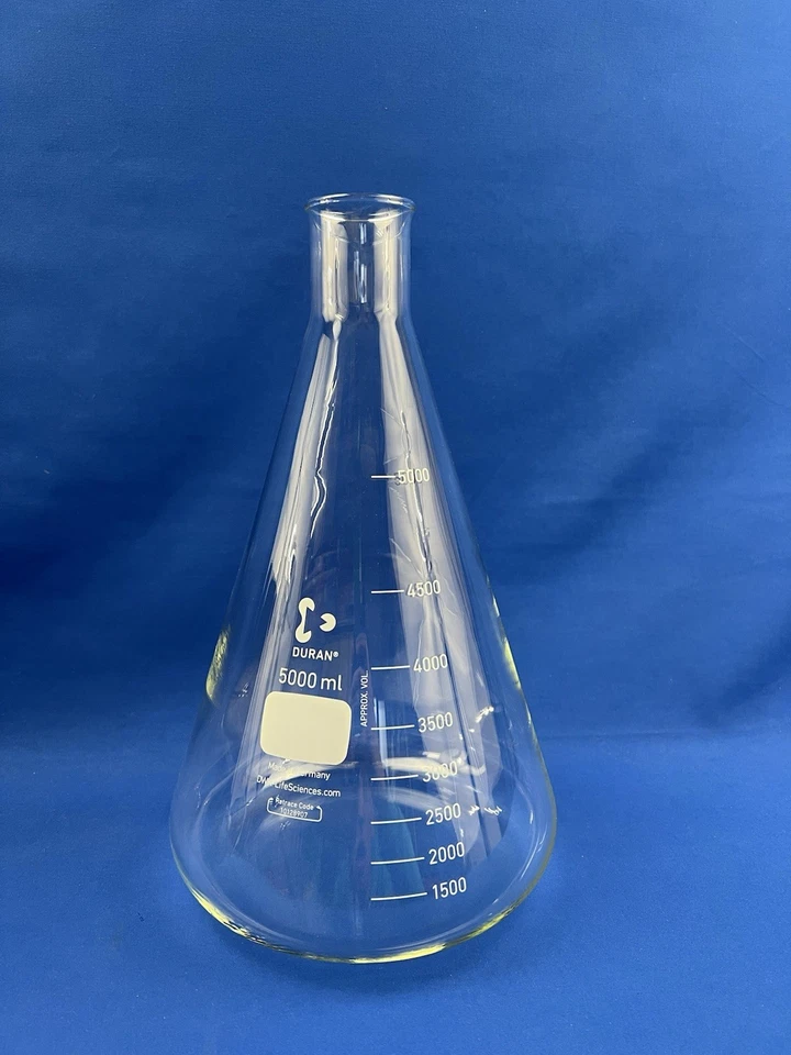 Erlenmeyerkolben mit Bördelrand enghals 5000 mL DWK Duran Laborglas Laborzubehör