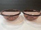 VTG Pyrex Amethyst Cranberry Mixing Bowl Set Of 2- #322- 1 Liter