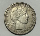 1911 D BARBER HALF DOLLAR VF-XF