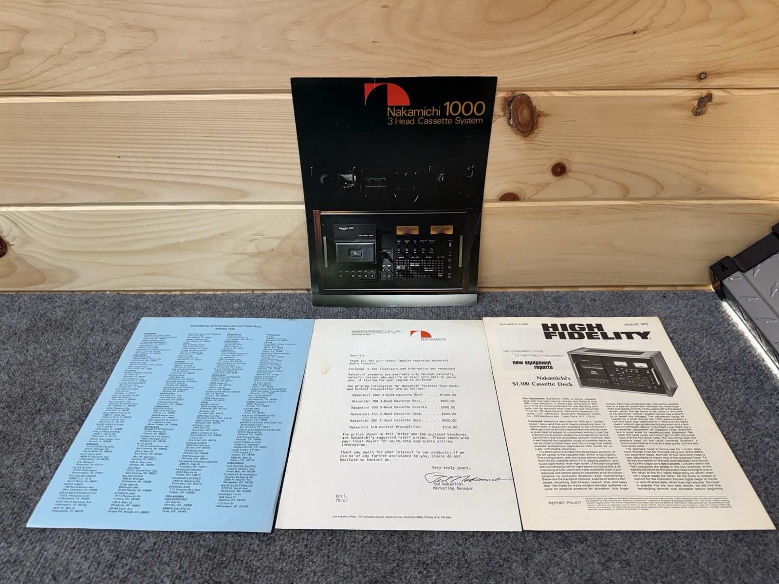 ⭐️Original Nakamichi 1000 Stereo Cassette Deck Dealer Sales Brochure +More RARE