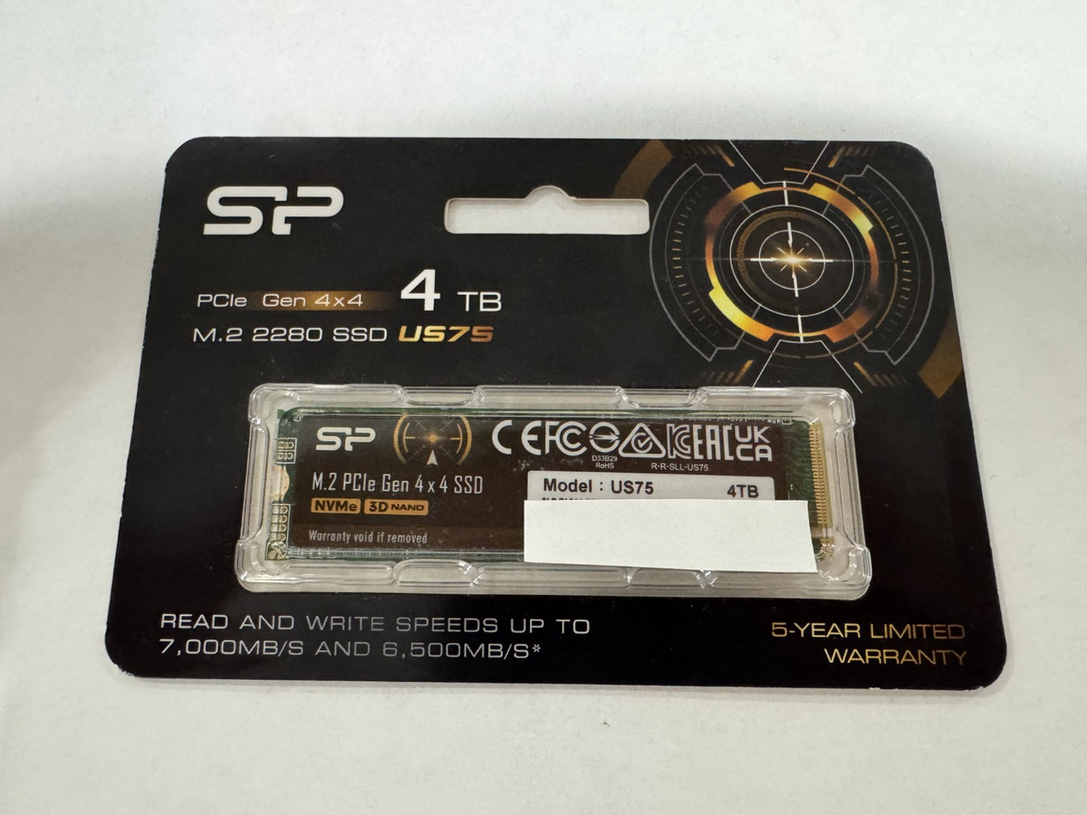 Silicon Power 4TB US75 Nvme PCIe Gen4x4 M.2 2280 SSD R/W Up to