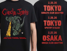 Circle Jerks Japan Tour 2026 Merch Godzilla With Dates 2 side shirt VK09617