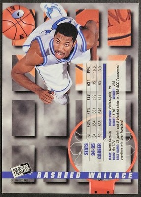 1995 Press Pass #4 Rasheed Wallace Rookie RC North Carolina Tar