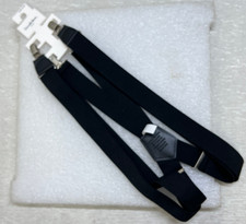 Goodfellow Co Men's Solid Black with Faux Leather Trim Clip Suspenders
