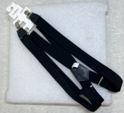 Goodfellow & Co Men's Solid Black with Faux Leather Trim Clip Suspenders