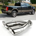 3" Inlet Dual 4" Outlet 16" L Exhaust Tip For Ford F-250 F-350 F-450 Super Duty