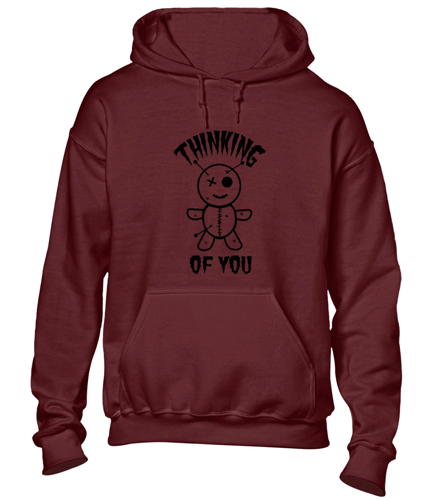 RHUDE FELPA CON CAPPUCCIO BAMBOLA VOODOO THINKING FELPA DIVERTENTE SCHERZO DESIGN RUDE TOP COOL MODA NUOVA