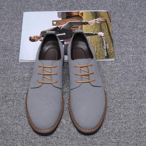 Zapatos de gamuza de cuero para hombre ropa deportiva ligera informales zapatos de tabla más lisos C - Imagen 5 de 50
