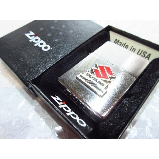 Zippo Oil Lighter Suzuki Emblem Logo Silver Brass Regular Zippo Oil Lighter Suzuki Emblem Logo Silver Brass Regular