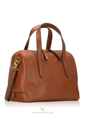 FOSSIL ボストンバッグ カーキとブラウン Fossil Sydney Satchel Crossbody Brown Leather Handbag SHB1978210