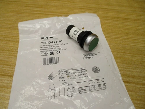 Eaton C22-D-G-K10 Pushbutton C22DGK10