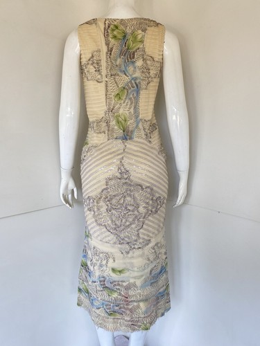 Yigal Azrouel dress Long Maxi Sleeveless Sequin Tiered Floral Printed Size 10 - Picture 8 of 12