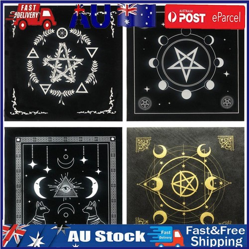 Tarot Card Tablecloth Pentagram Board Game Fortune Astrology Card Pad 49x49cm - Picture 1 of 23