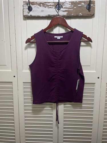 O'Neill Women's Martina Rib Tank Top Med Wine Solid Front Drawstring NWT - Bild 1 von 8