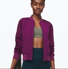 Lululemon Non Stop Bomber Jacket Magenta Reversible Size 6