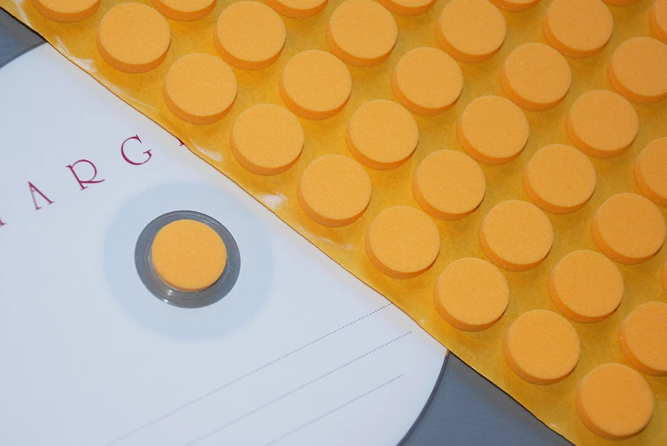 CD DVD Foam Hub Spider Holders Self Adhesive Sticky Dots Studs 1000 pcs (Orange) - Image 2 of 4