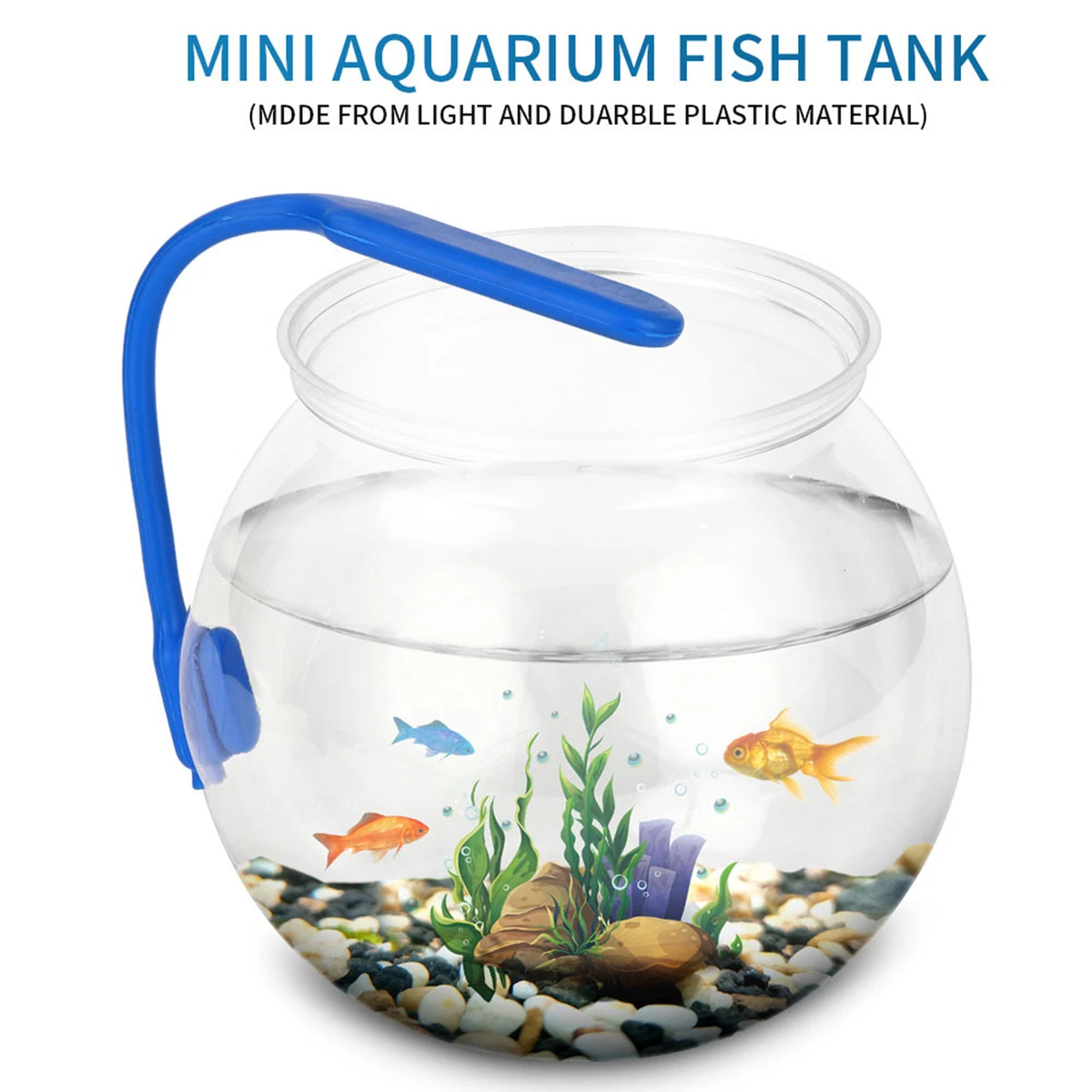 Goldfish Tank Easy to Clean Raise Fish Small Round Fish Tank Wear