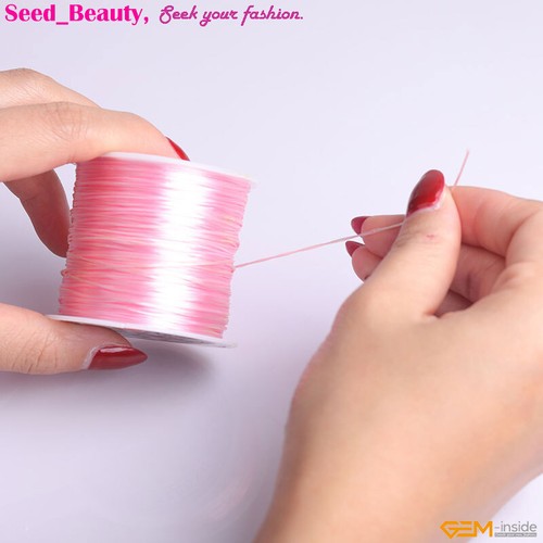 0.6x1mm Pretty Crystal String 60 Yards Elastic Stretch Beading Spool Cord Roll - Picture 20 of 56