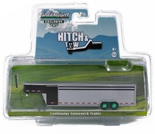1:64 GreenLight BLACK ALUMINUM Solid Row Side LIVESTOCK TRAILER GREEN MACHINE