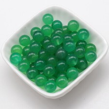 50pcs Natural Green Agate Stone Half Drilled Hole Beads 10mm Round Ball DIY