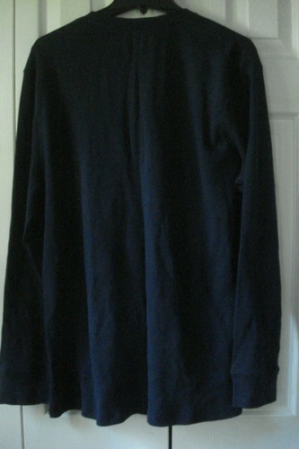 Mens Thermal Henley Size XL Slim Fit Navy Structure New - Picture 2 of 2