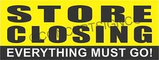 4'X10' STORE CLOSING BANNER Outdoor Sign XL Everything Must Go Clearance Sale