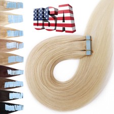 Skin Weft 60PCS Tape In 100 Real Remy Human Hair Extensions Invisible 8"-24" US