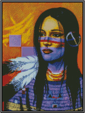 Native American Indian Girl Counted Cross Stitch Chart No. 21-161