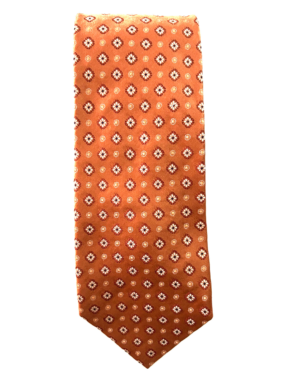 The Men's Store Bloomindales Orange 100% Silk Tie Men's Necktie