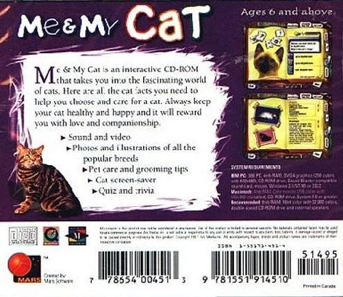 Me & My Cat (Ages 6+) (CD, 1997) for Win/Mac - NEW CD in SLEEVE - Image 3 of 3