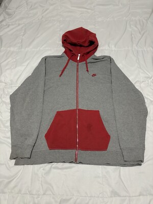 Vintage 2000 s Nike Two-Tone Logo Zip-Up Hoodie Size XXL Essential