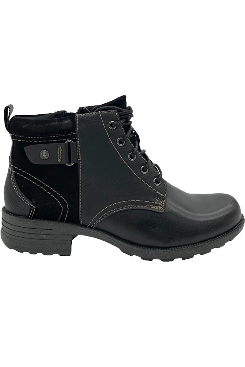 Earth Origins Leather Suede Lace Up Ankle Boots Pasha Black eBay